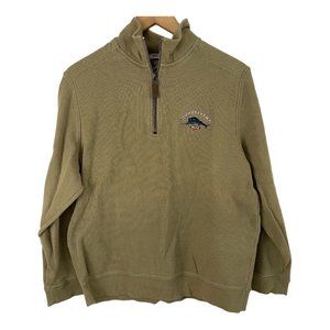 Tommy Bahama Relax Men’s Green 1/4 Zip Cotton Pullover Sweater Size Small S